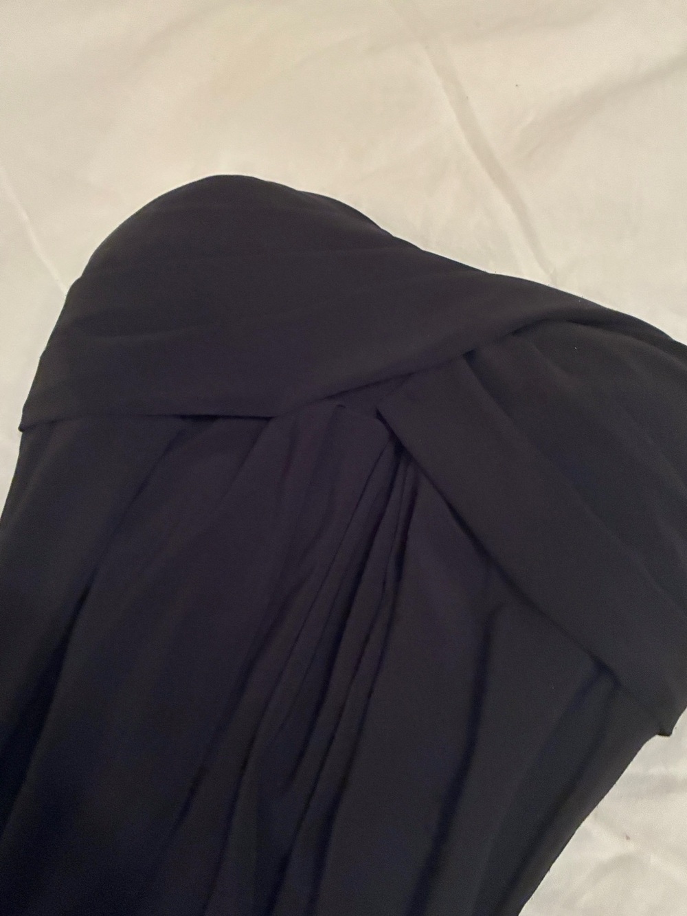 Strapless Black Draped Dress